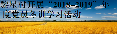 黎星村开展“2018-2019”年度党员冬训学习活动